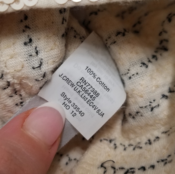 J crew black and white striped sequin top - Picture 6 of 6